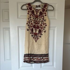 Floral Open Back Cream Dress